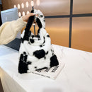Women Plush Faux Fur Shoulder Bag Female Winter Warm Fabric Large Shopping Bags