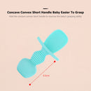 Baby Silicone Training Feeding Spoon Toddlers BPA-free Tableware (Cyan) Newly