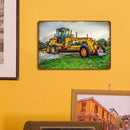 Tin Plates Wall Signs Retro Painting Excavator Metal Plate Poster for Bar Home