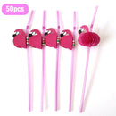 #A 50pcs Hawaiian Pineapple Straws Beach Summer Pool Birthday Favor Juice Stra