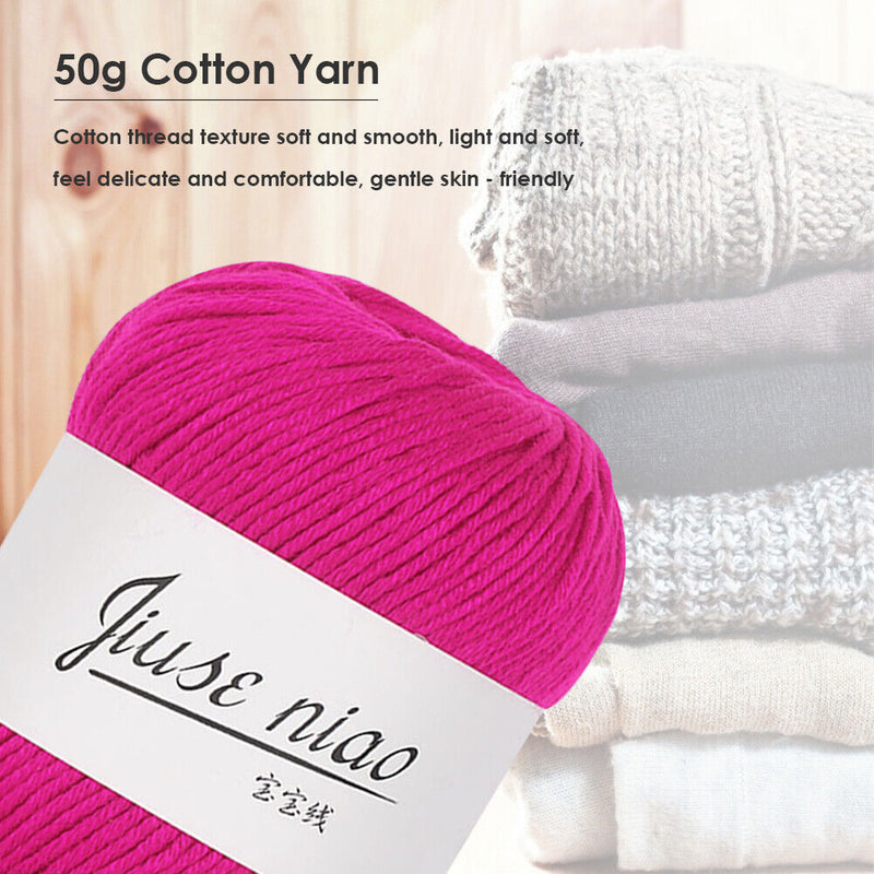 50g/roll Cotton Thin Yarn for Crochet Stitching Knitting Soft DIY Baby Thread