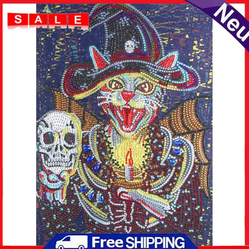 Handmade Part Drill Cat 5D Special Shaped DIY Diamond Painting Kit Artwork Craft