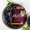 Wooden Moon Shelf -Wood Crystal Shelf for Essential Oil Moon Decor (Purple)