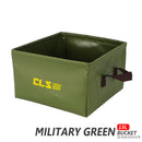 Outdoor Folding Basin Water Bucket Camping Fishing Washing Tub (Army Green)