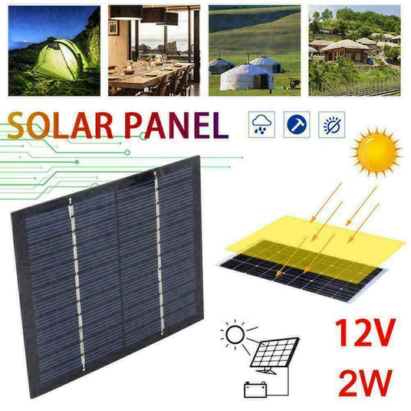 12V 2W Solar Panel Module DIY For Light Battery Cell Phone 8U7Y W3T9 T0Q Z7E9