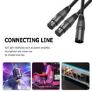 50cm 3 Pin XLR Male to Dual Female Y Splitter Adapter Cable Converter Black