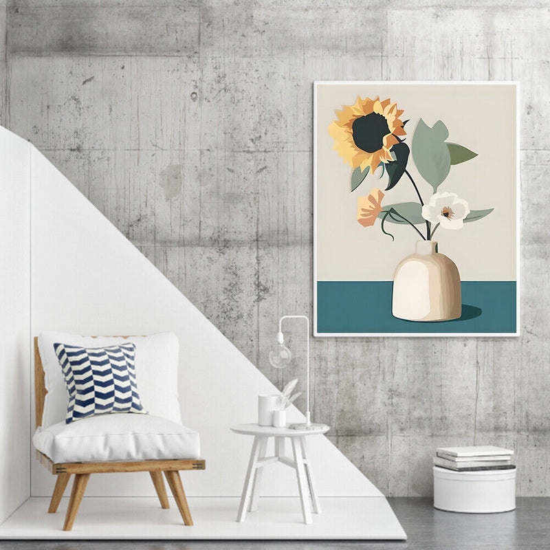 11CT Full Cross Stitch Fresh Sunflower DIY Printed Wall Art Home Decoration G