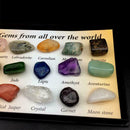 15 Pcs/Set Rock Gemstones Collection Box Quartz Crystal Specim. Mineral X4P9