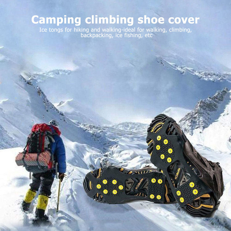 10 Spikes Crampons,Mountaineering Anti-Slip Ice Cleats Traction Stretch Foo