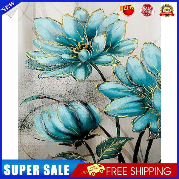 Blue Flowers Paint By Numbers Kit DIY Art Frameless Picture On Canvas (A)