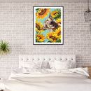 Diamond Painting Sunflower Cow Full Round Drill Picture of Rhinestone DIY Kit