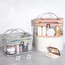 Transparent Waterproof Travel Cosmetic Bag Zippered Large Capacity Storage