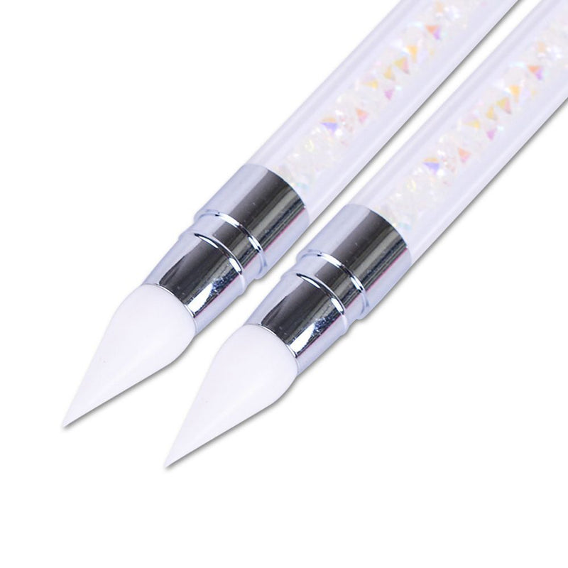 Dotting Pen Nail Tools Rhinestone  Handle Dual-ended  Nail Pen Nail Art Brush