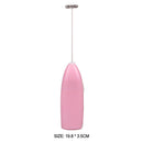 Electric Eggbeater Milk Drink Coffee Blender Egg Beater Stirrer (Pink)