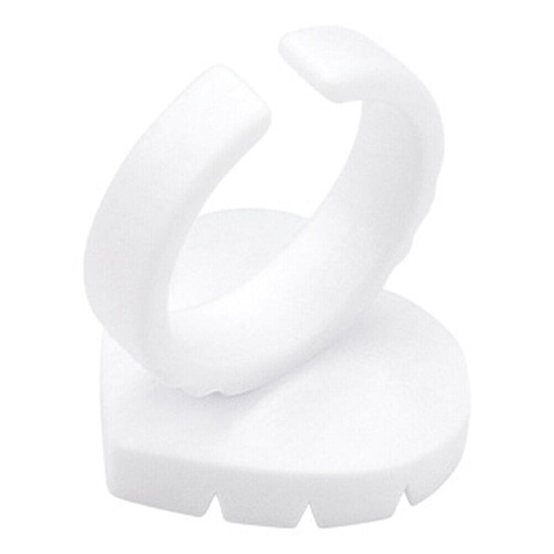 100pcs Heart Eyelash Extension Glue Ring Holder Eyelash Glue Cup (White)