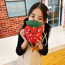 Cute Cartoon Strawberry Crossbody Bag Girl Kids PU Shoulder Small Money Pouch
