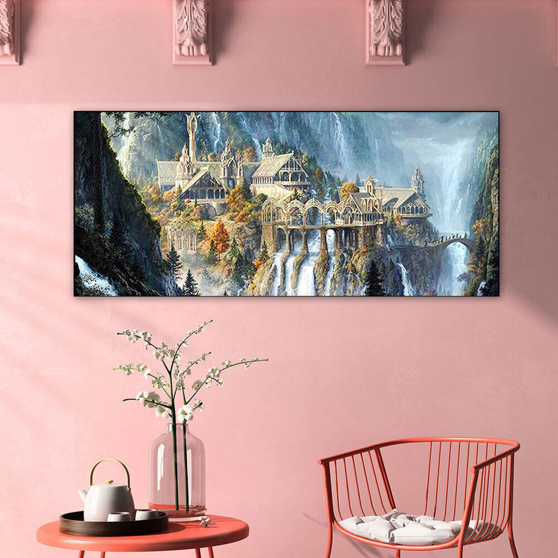 Castle Mountain Oil Paint By Numbers Kits DIY Handpainted on Canvas Wall Cr