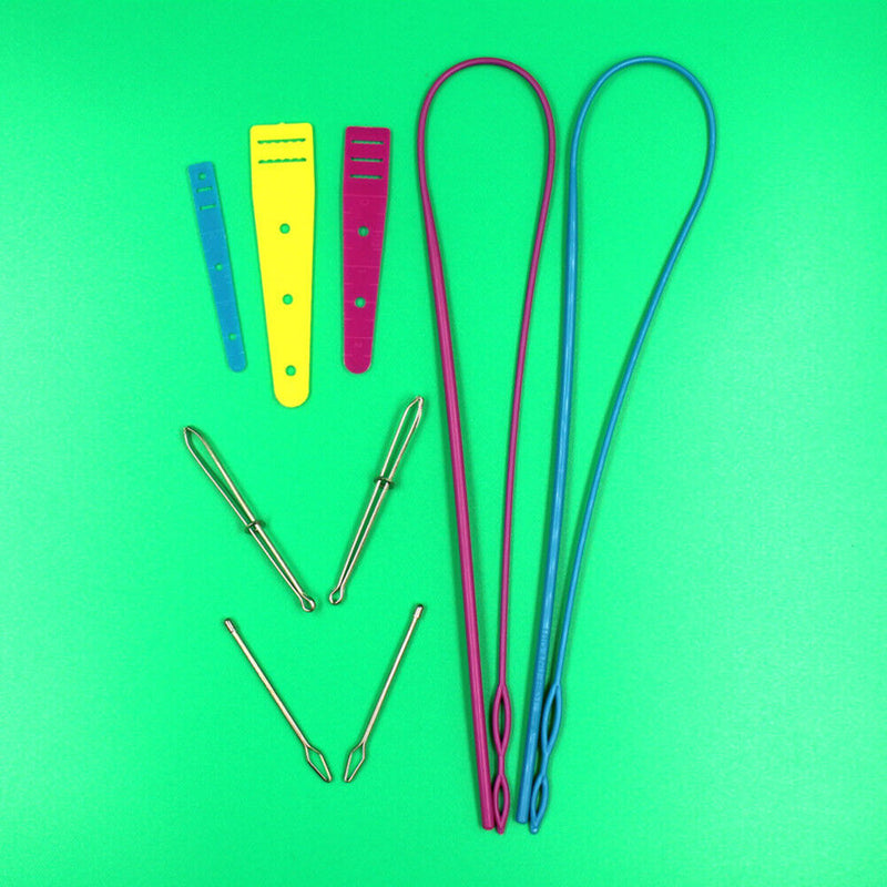 9pcs Sewing Set Plastic Elastic Band Needles Threader Wearer Clip Manual Tools