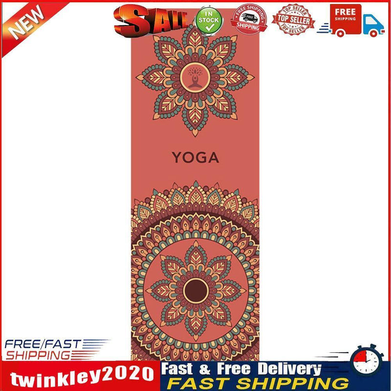 Portable Washable Printed Yoga Towel Pilates Anti-Skid Towels Blanket (C) Newly