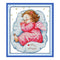 14CT 2 Strands 22x28cm DIY Sleeping Angel Baby Full Cross Stitch Kit (Girl)