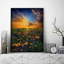 Flower Sunrise Drawing Frameless DIY Oil Paint by Numbers Canvas Home Decor