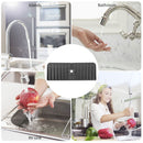 Silicone Kitchen Faucet Absorbent Mat Sink Water Splash Odor Guard (Black) Newly