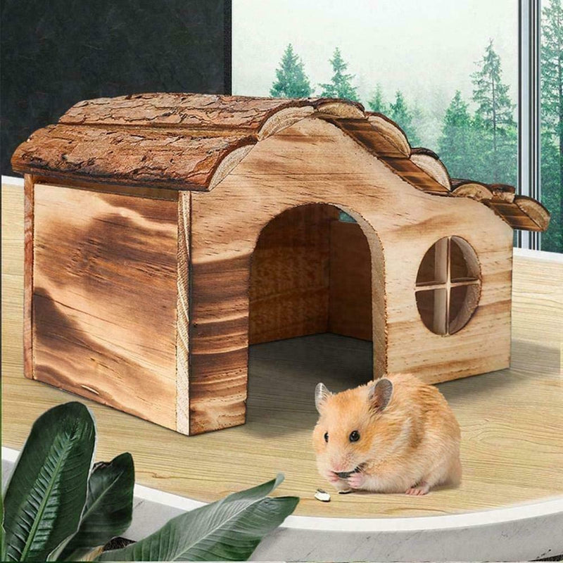 Wooden Hamster Nest House Tasteless And Non-toxic Hut Animals Small I9W0