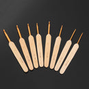 8pcs/set Bamboo Handle Crochet Hooks Craft Knitting Needles Sewing Tool Kit