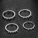 6pcs/Set Cross Knuckle Ring Fashion Geometric Women Alloy Rings Jewelry Gifts