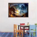 5D DIY Full Drill Square Diamond Painting 2 Dragons Duel Cross Stitch Kit Newly