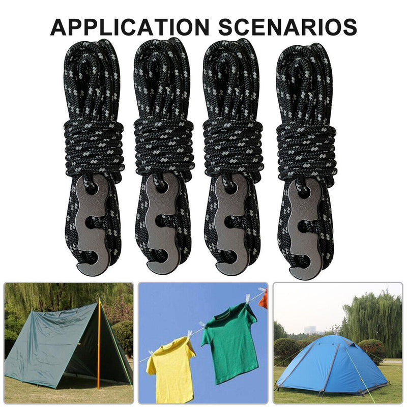 4pcs Camping Tent Rope Hooks Outdoor Hanger Wind Rope Buckle Tent Accessories