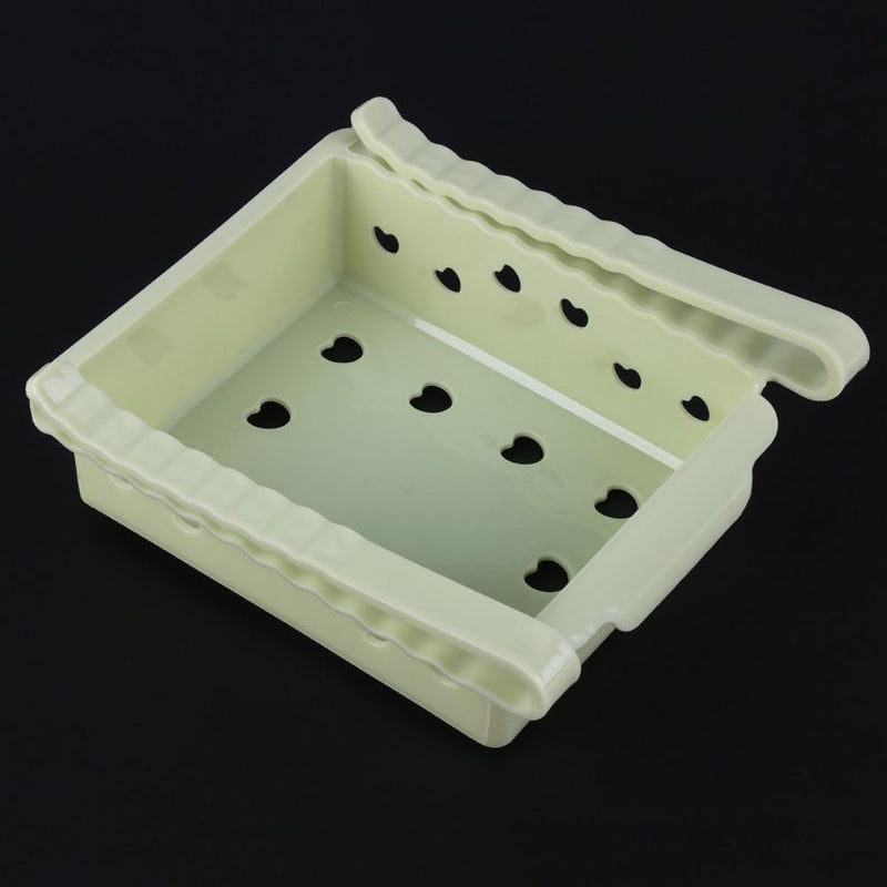 Drawer Refrigerator Storage Box Rack Holder Slide Fridge Organizer(Green)
