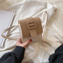 Fashion Contrast Color PU Leather Crossbody Bag Casual Women Mini Shoulder Bags