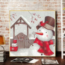 Oil Paint By Numbers Snowman Frameless Picture Craft Kit for Home Living Room