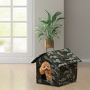 Waterproof Oxford Dog Cat Kennel Bed Sleep Tent House (Green Camouflage S) Newly