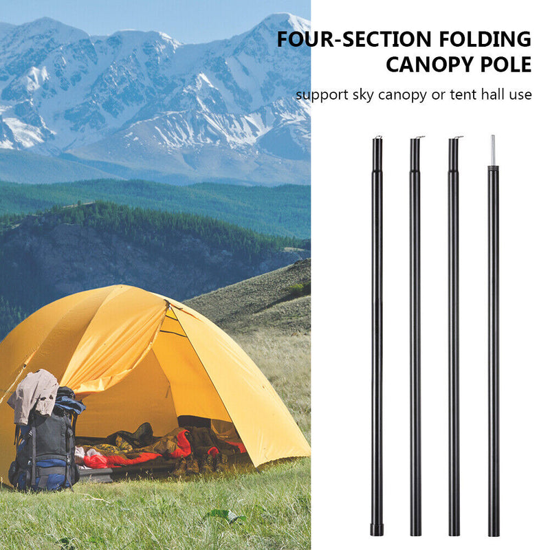 2m/6.6ft Outdoor Camping? Tent Awning Pole Folding Zinc Plated Iron Canopy