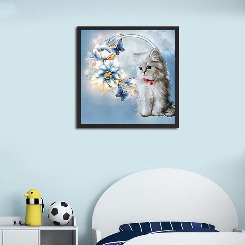5D DIY Full Drill Diamond Painting Cat Cross Stitch Mosaic Kit (30x30cm) Newly