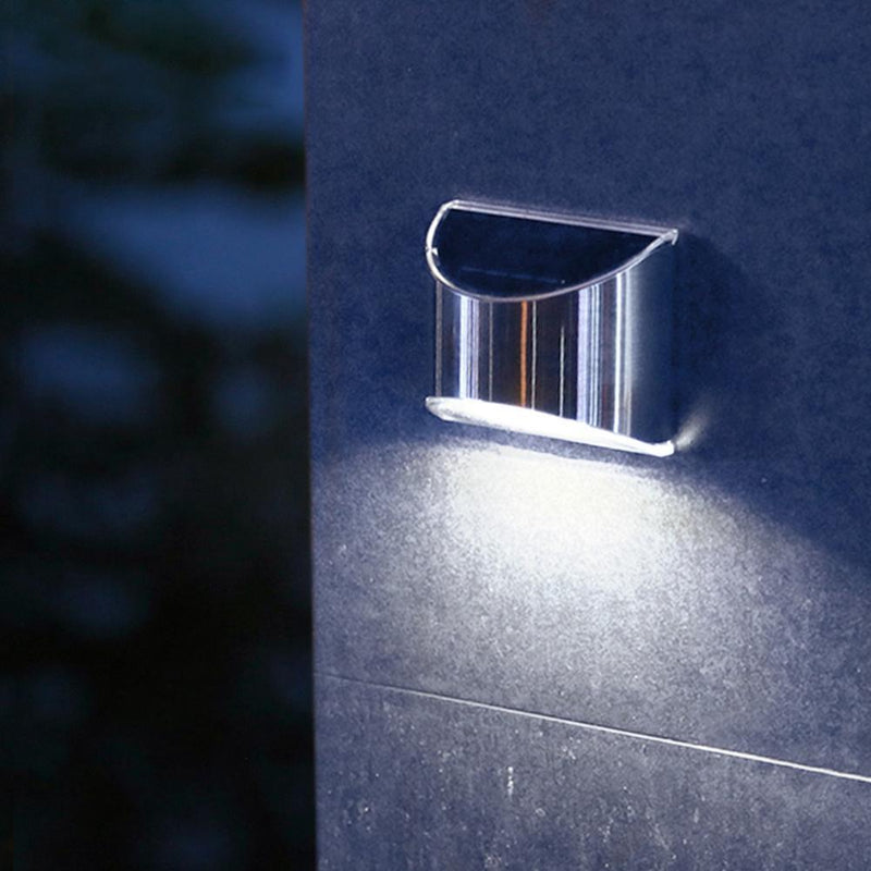 2pcs Cold White 4 LED Solar Lights Waterproof  Wall Stair Lamp for Security