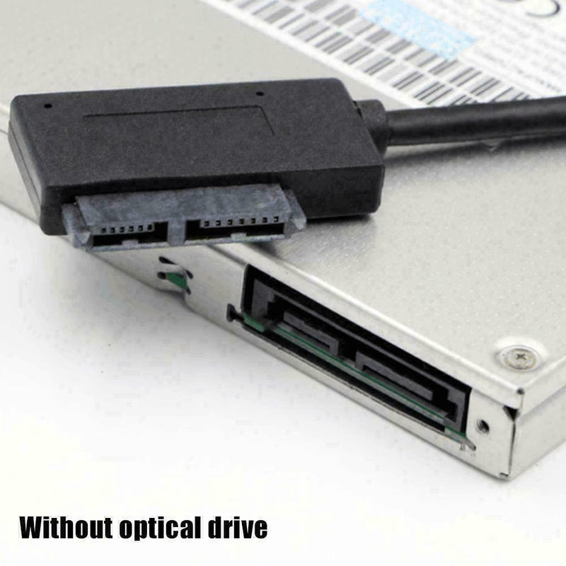 USB 2.0 to Slimline SATA 7+6 13pin Laptop CD DVD Optical Drive Adapter D2J0