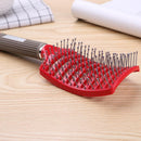 Plastic Nylon Anti-Static Hair Brush Curved Row Scalp Massager Comb (Red) Newly
