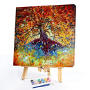 DIY Golden Tree Oil Paint by Numbers Coded Hand Painted Acrylic Drawing Gifts