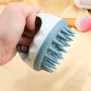 Portable Silicone Shampoo Brush Round Soft Scalp Massage Brush (Blue) Newly
