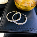 Zircon Big Circle Drop Dangle Stud Crystal Round Hoop Earrings Round Shape