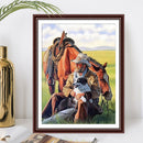 Full Cross Stitch Western Knight Kit Cotton 3 Beaches Stamped Artwork Home Decor