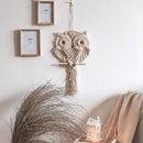 Braided Owl Cotton Pendant Wall Decoration with Cotton Rope Handmade Woven Ropes