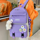 Women Cute Canvas Hit Color Composite Bags Pencil Case Backpack Messenger Bag