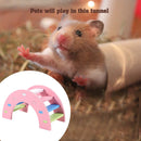 Wooden Hamster Small Animal Climbing Exercise Toys (Rainbow Bridge Pink) Newly