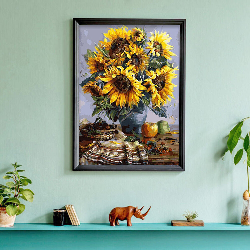 Sun Flower 40x30cm DIY Paint By Numbers Oil Painting Kit Canvas