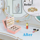 Gift Leather Double Layer Storage Box Jewellery Display Case Jewelry Box