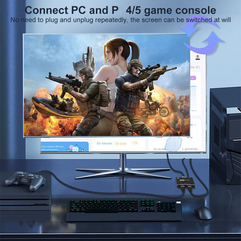 HDMI 2.1 Compatible Switch 2 in 1 out for PS5 PS4 Xbox TV Monitor Projector
